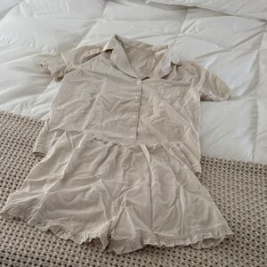 Women's Cream Pajama Set